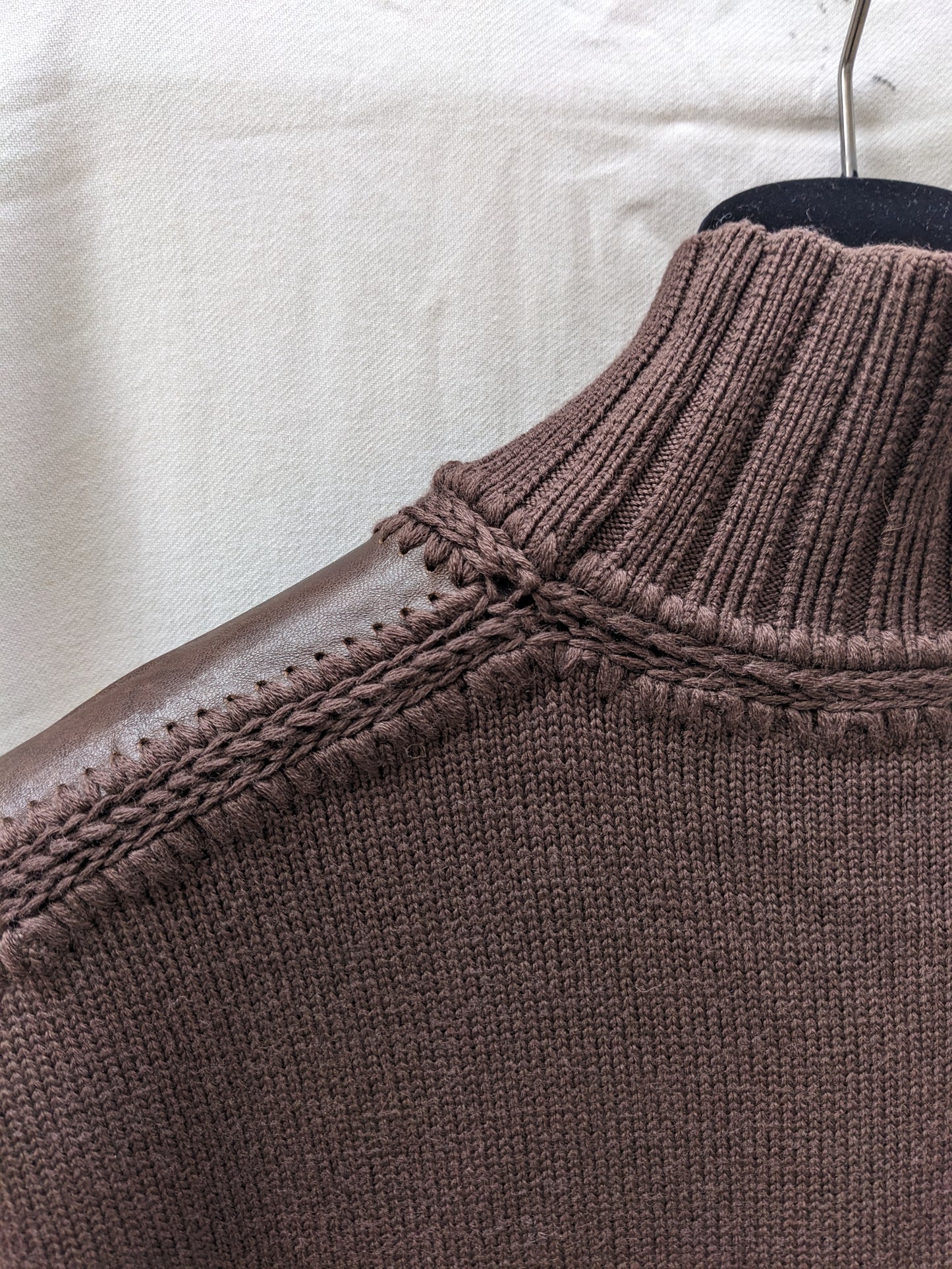 Pull laine et cuir Alberta Ferretti