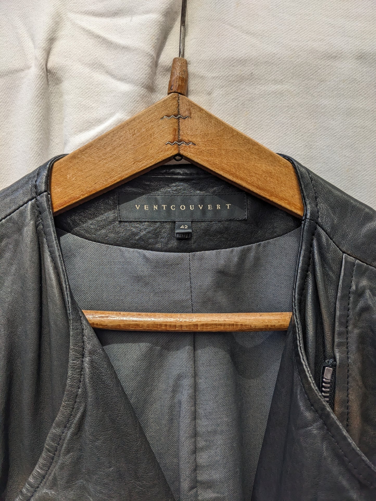 Veste en cuir sans manches Ventcouvert