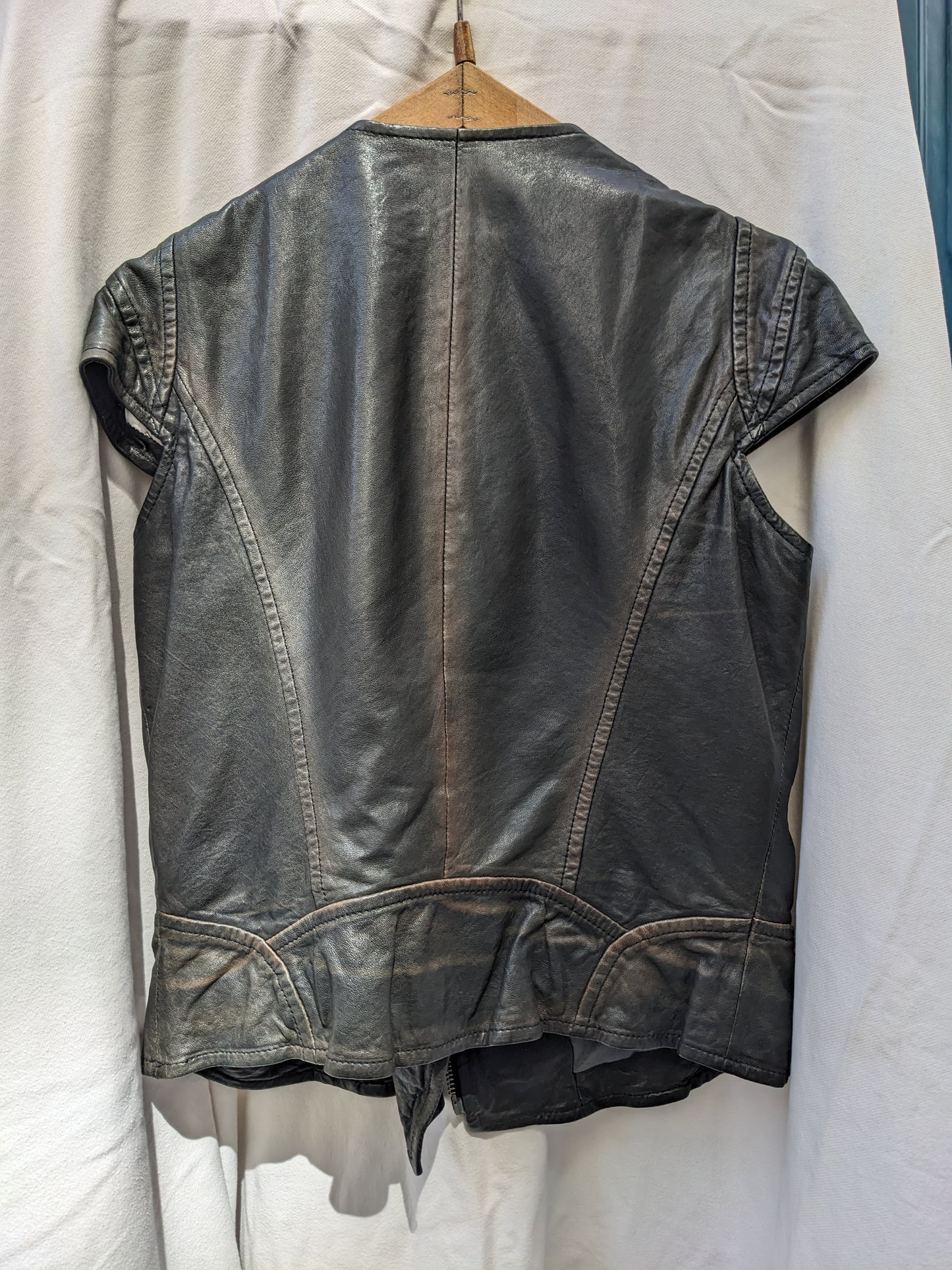 Veste en cuir sans manches Ventcouvert