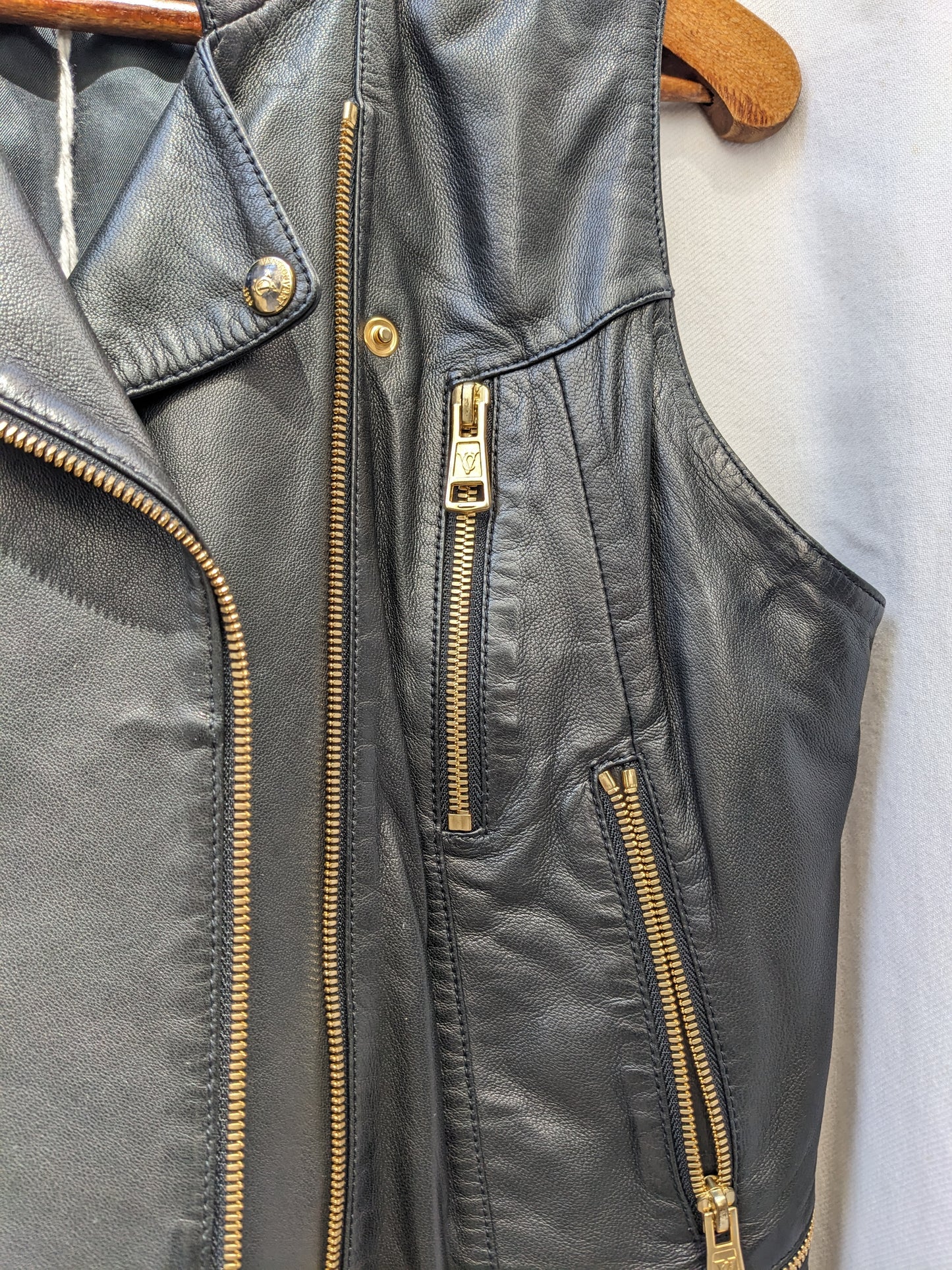 Veste en cuir sans manches Ventcouvert
