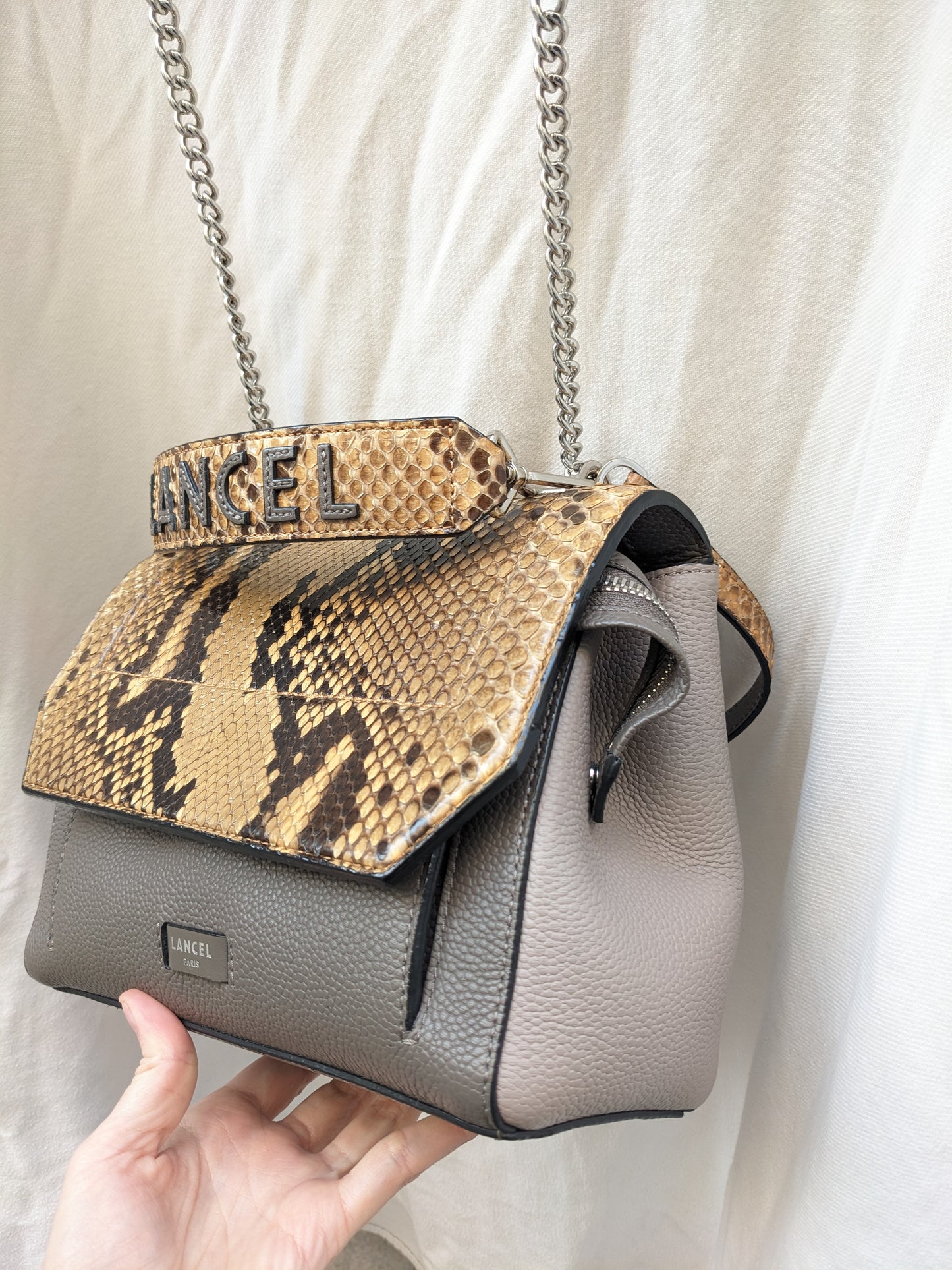 Sac Ninon python Lancel